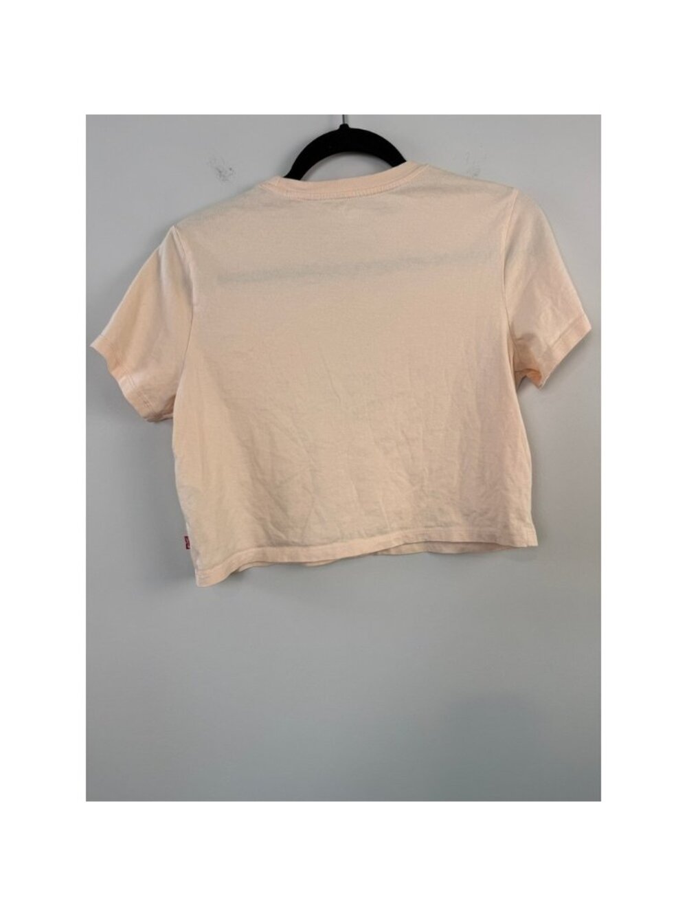 Crop Top Peach Short Sleeve Cotton Tee Small - Picture 2 of 3